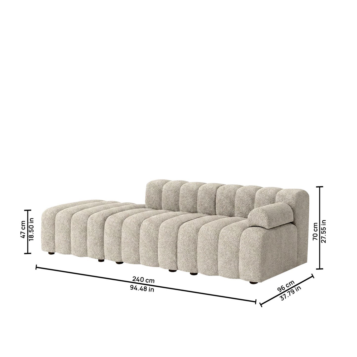 ChicComfort Beige 3 Seater Detachable Sofa Set