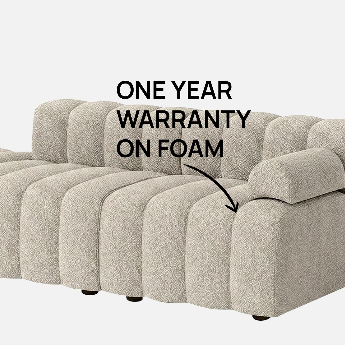 ChicComfort Beige 3 Seater Detachable Sofa Set