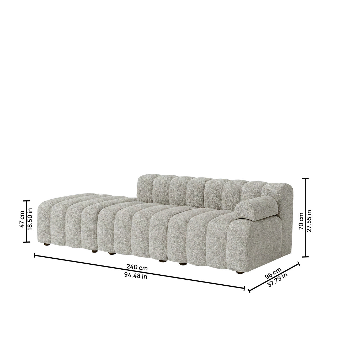 ChicComfort Creme 3 Seater Detachable Sofa Set