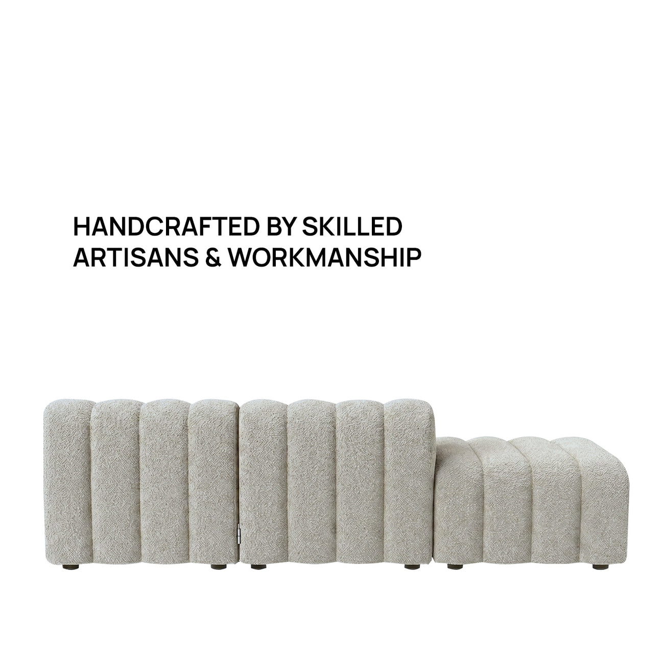 ChicComfort Creme 3 Seater Detachable Sofa Set
