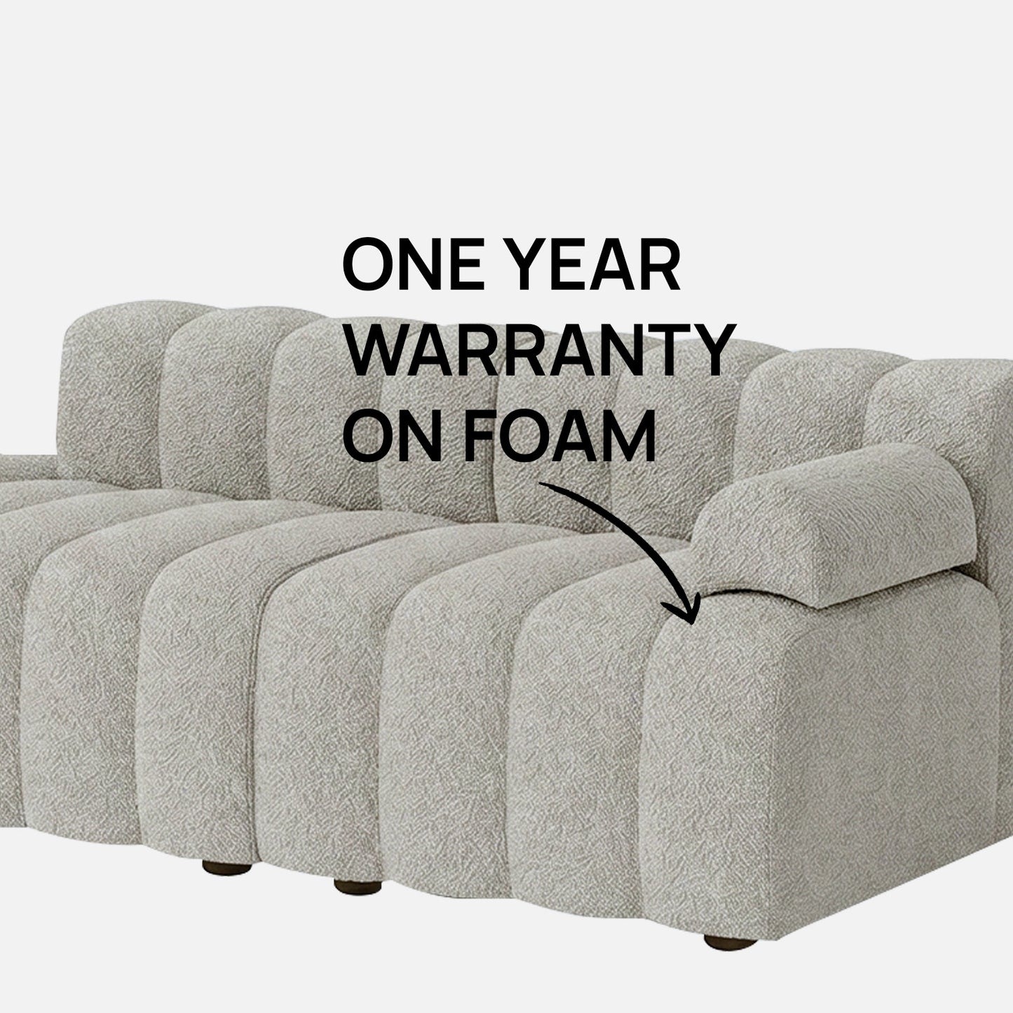 ChicComfort Creme 3 Seater Detachable Sofa Set