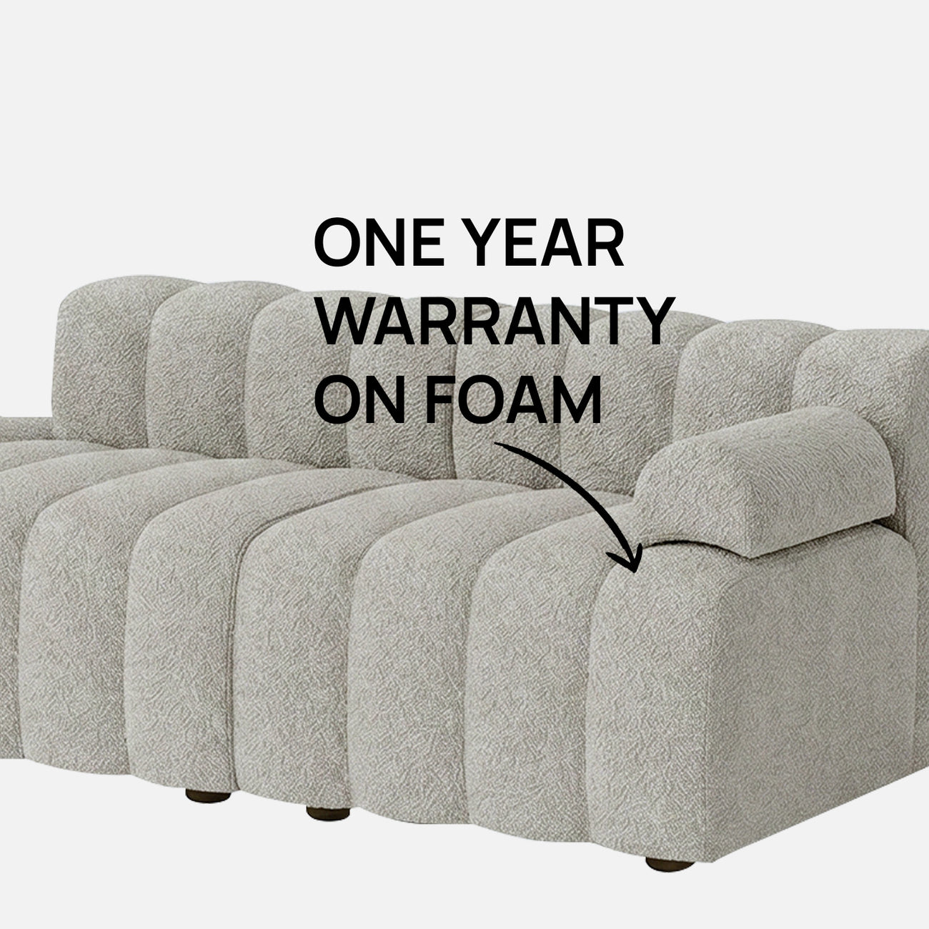 ChicComfort Creme 3 Seater Detachable Sofa Set
