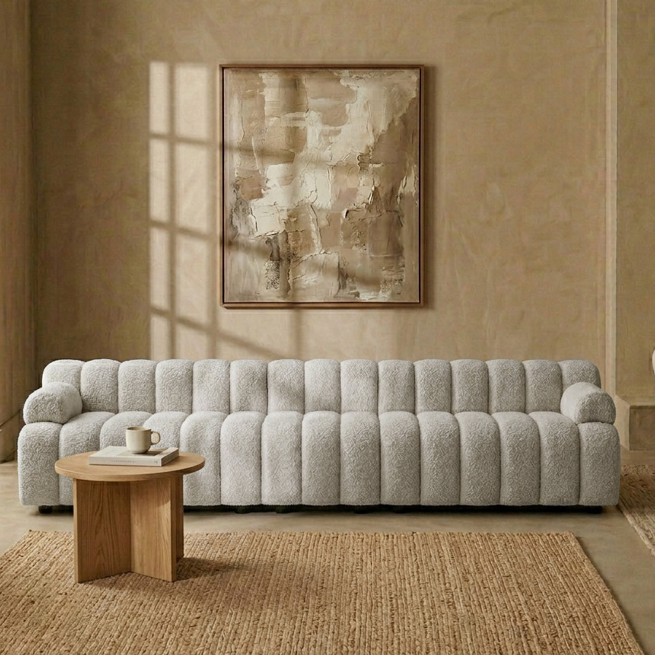 ChicComfort Beige 4 Seater Sofa Set