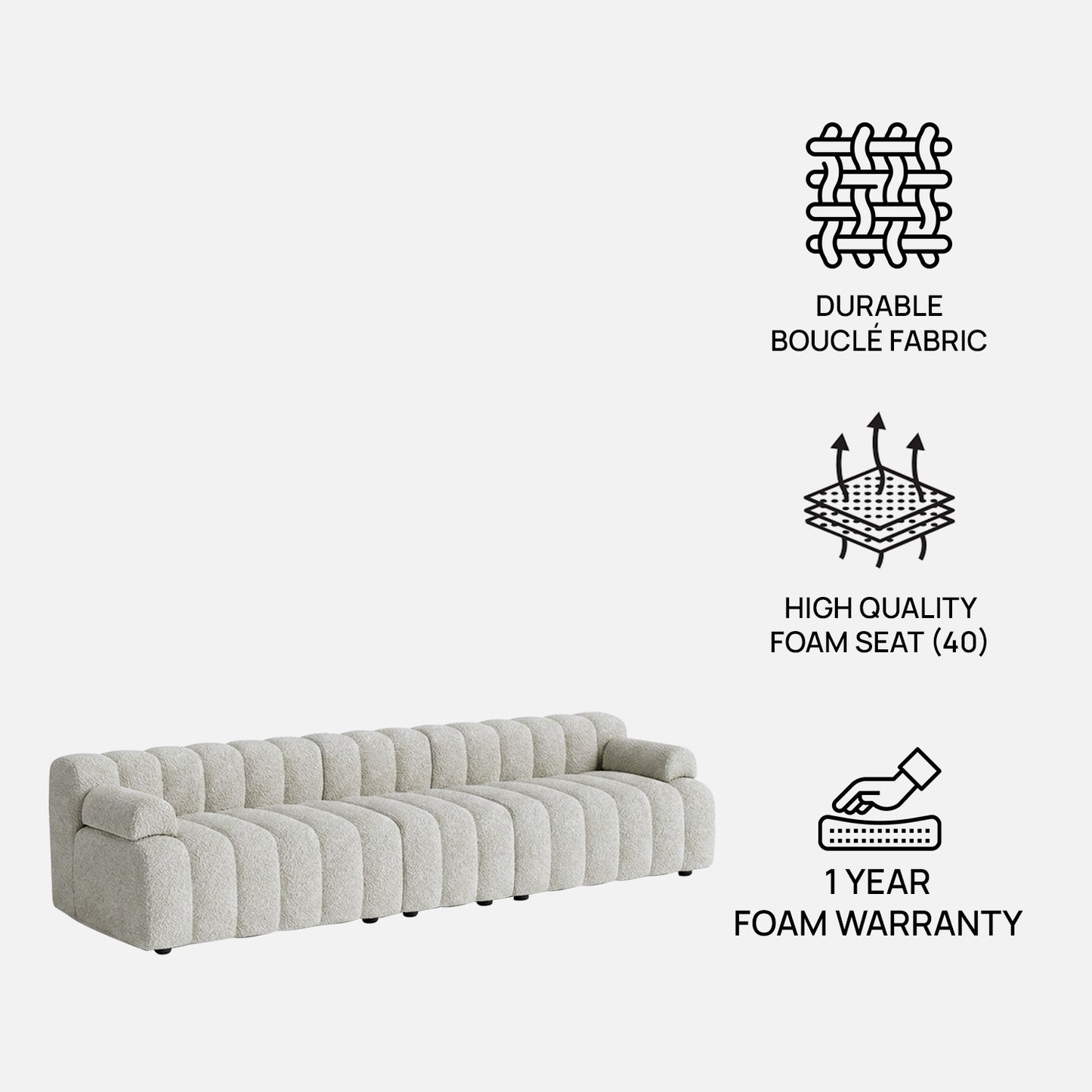 ChicComfort Beige 4 Seater Sofa Set