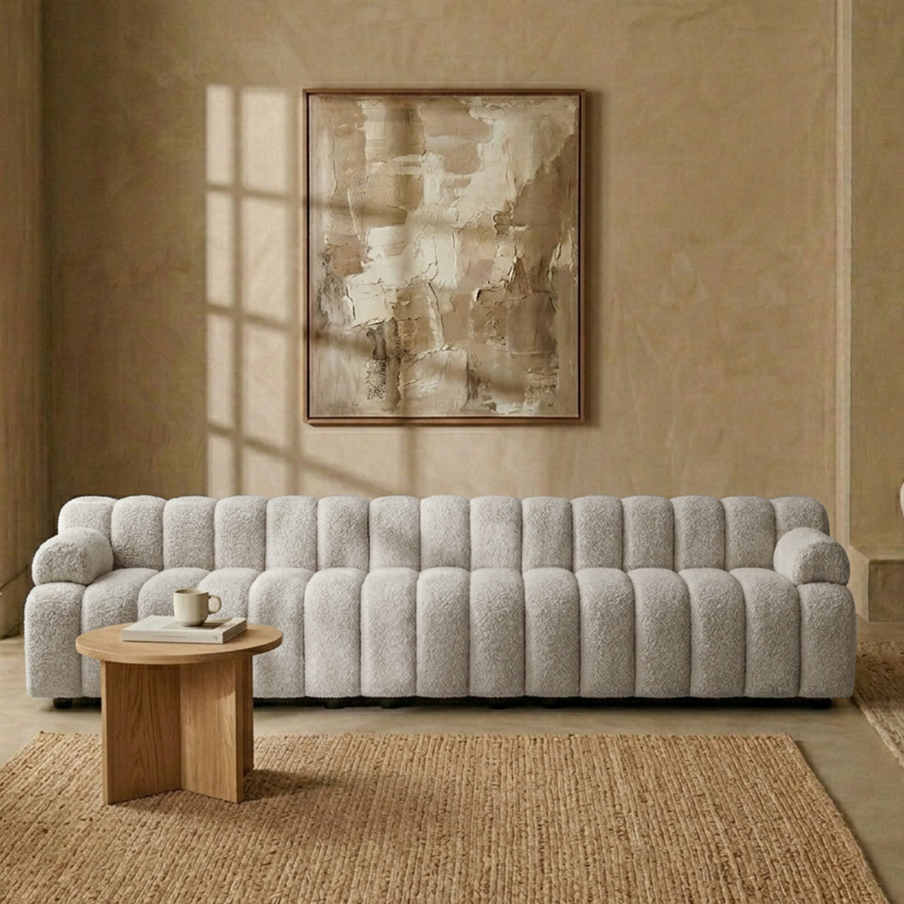 ChicComfort Creme 4 Seater Sofa Set