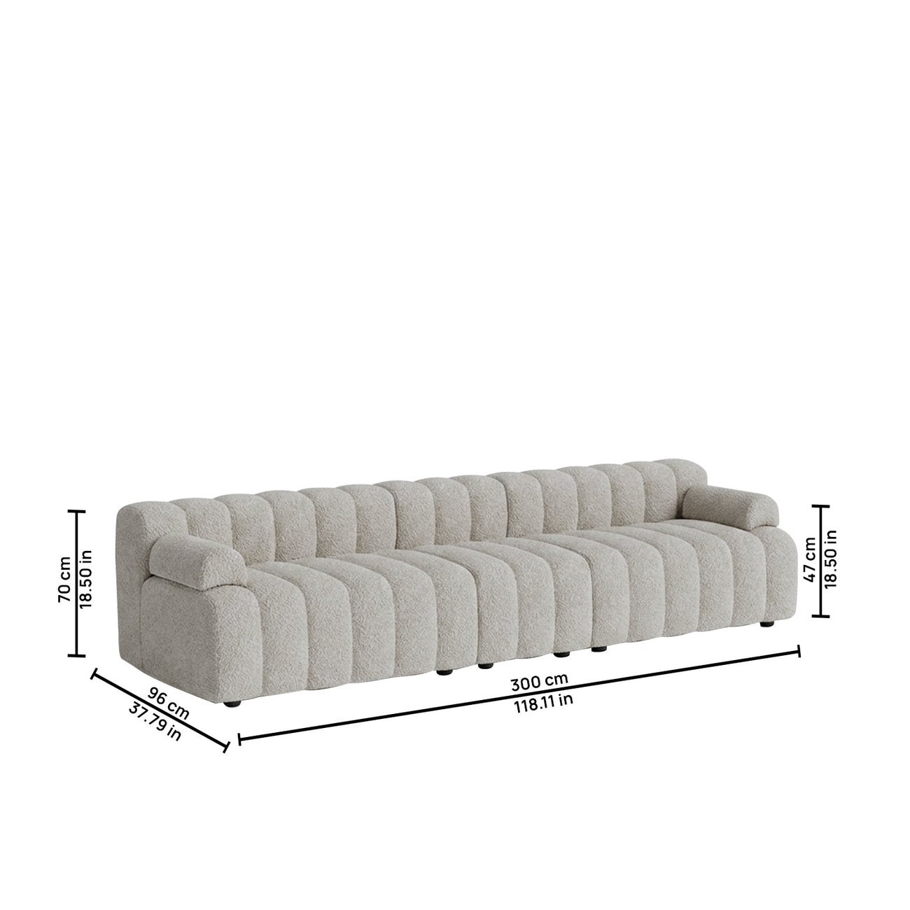 ChicComfort Creme 4 Seater Sofa Set