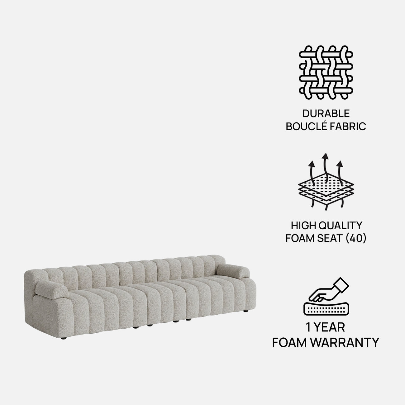 ChicComfort Creme 4 Seater Sofa Set