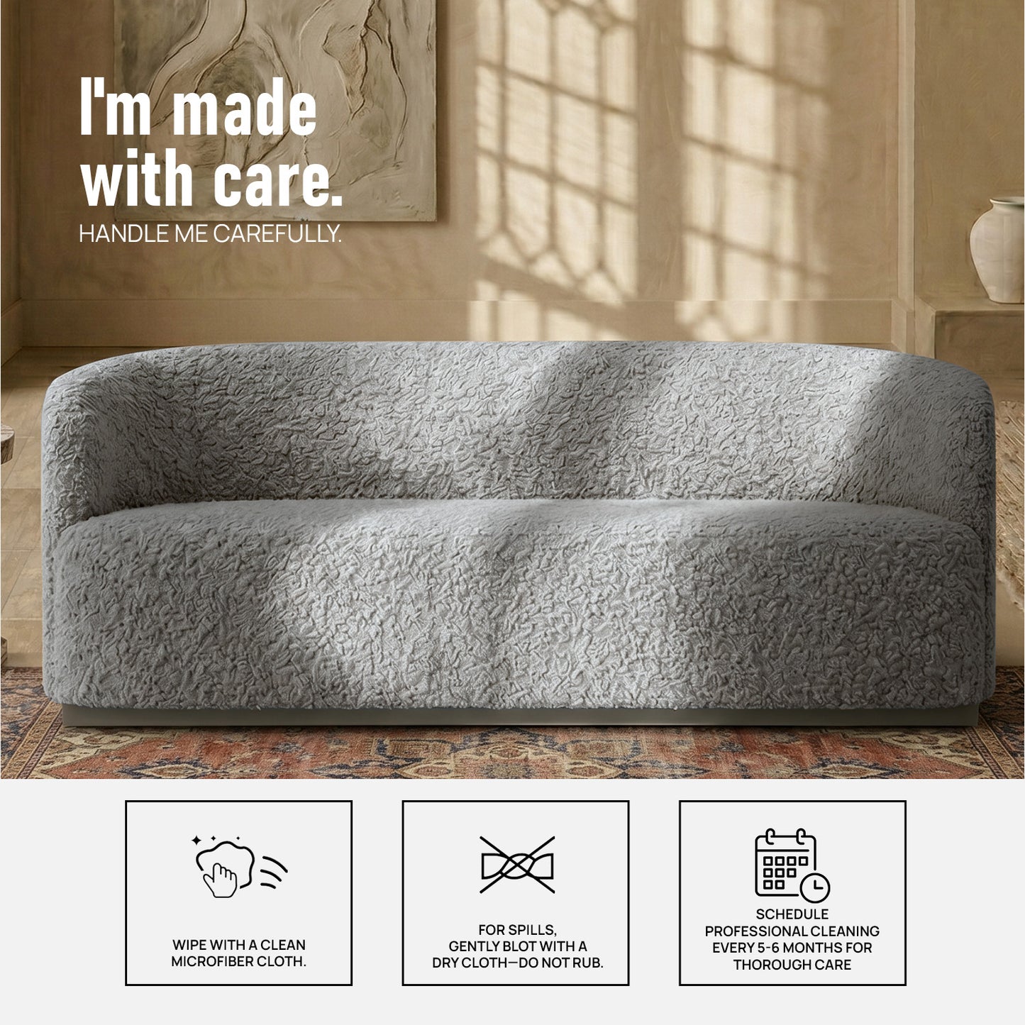 StylishSimplicity Creme 2 Seater Sofa