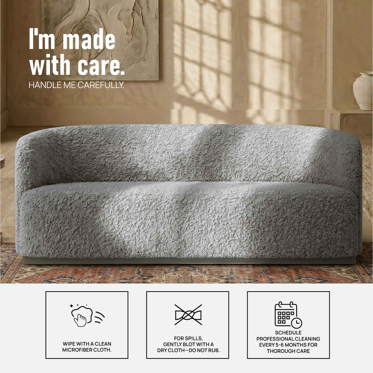 StylishSimplicity Creme 2 Seater Sofa
