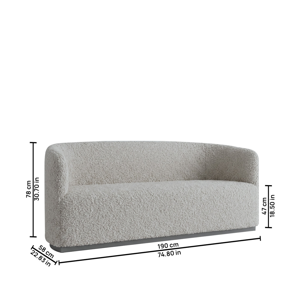 StylishSimplicity Creme 2 Seater Sofa