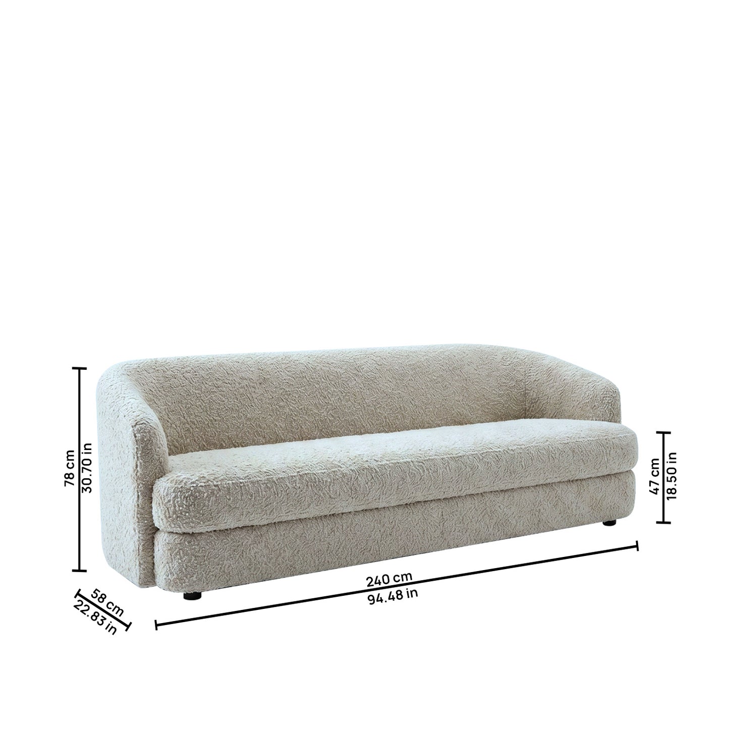 StylishSimplicity Sand 3 Seater Sofa Creme