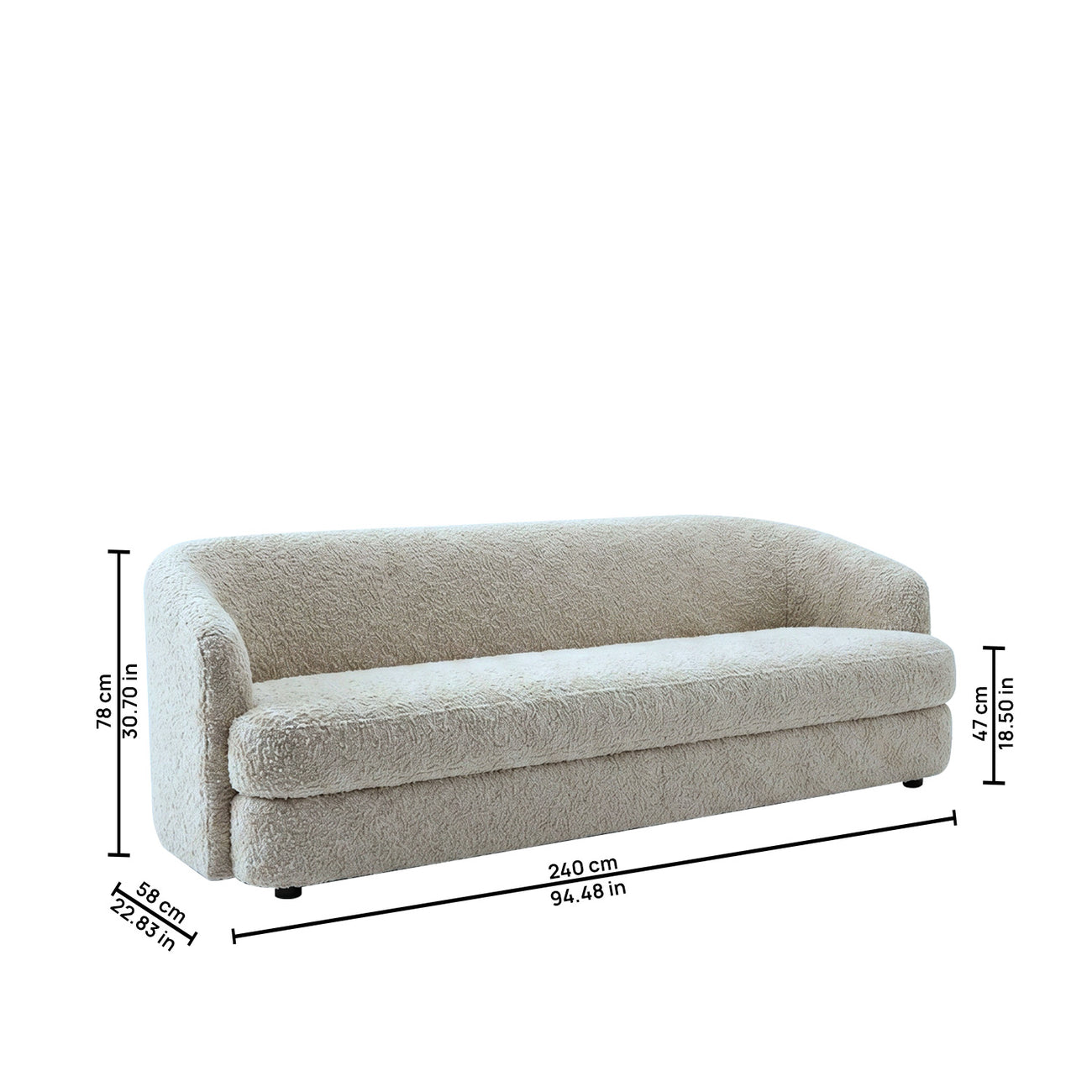 StylishSimplicity Sand 3 Seater Sofa Creme