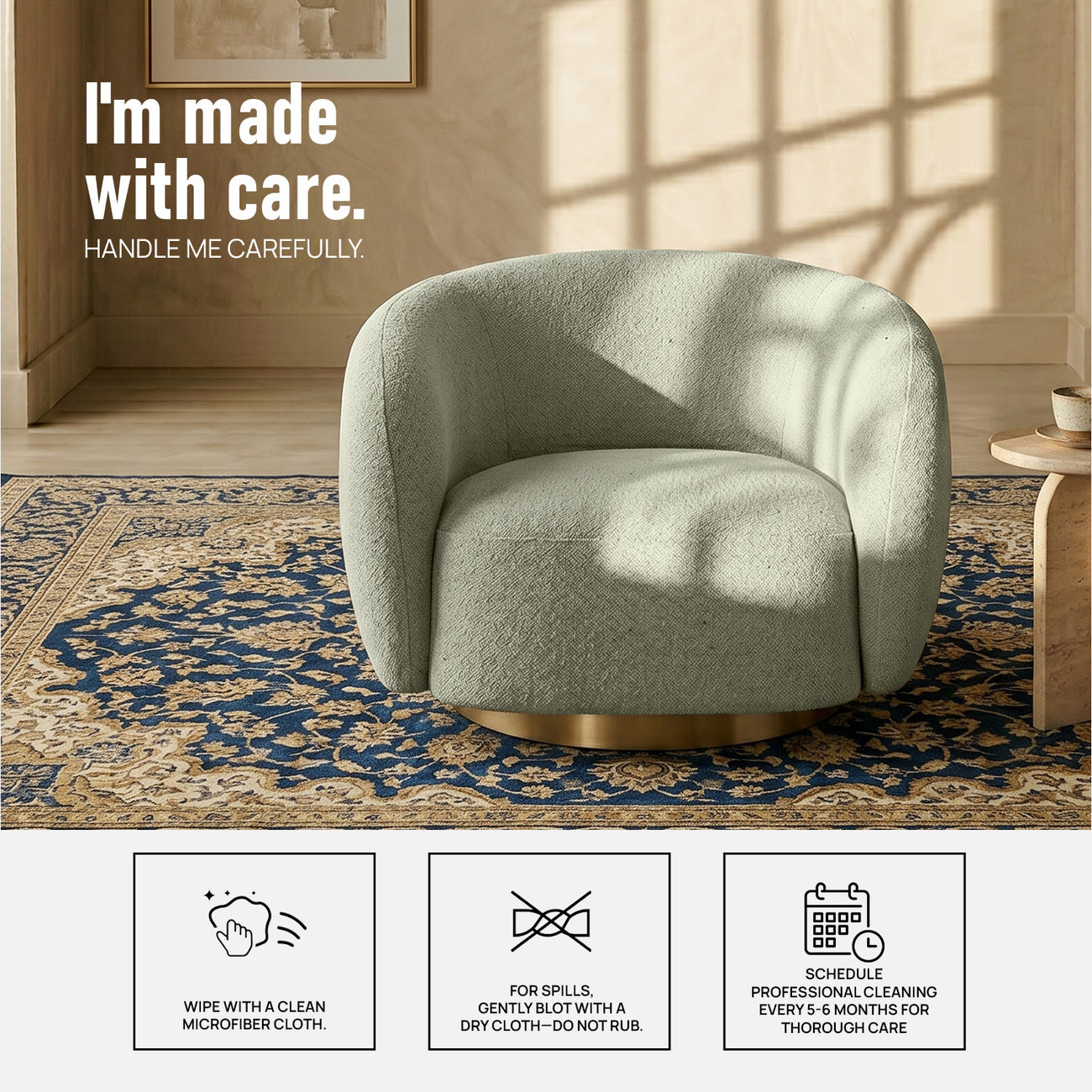 ElegantEnsemble Single Seater Sofa Beige
