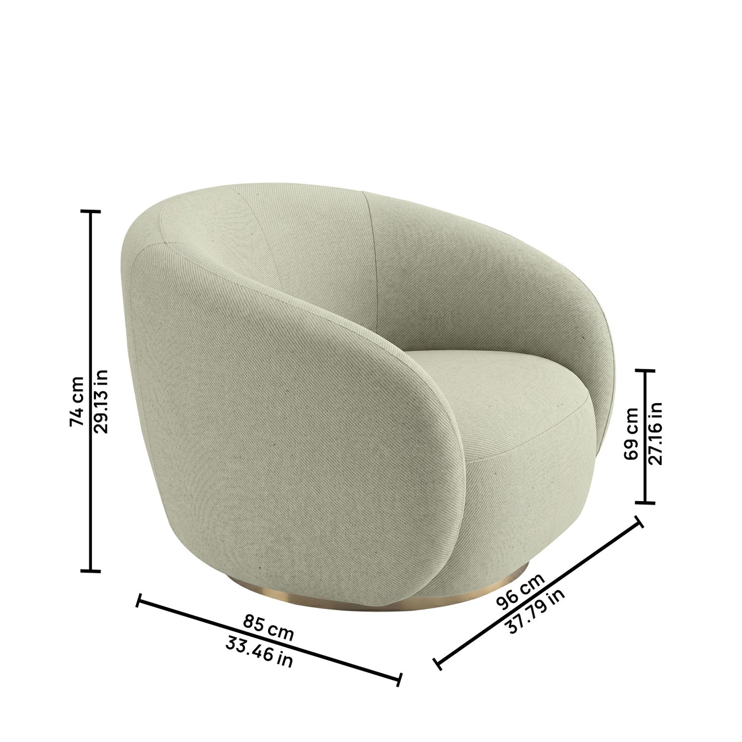 ElegantEnsemble Single Seater Sofa Beige