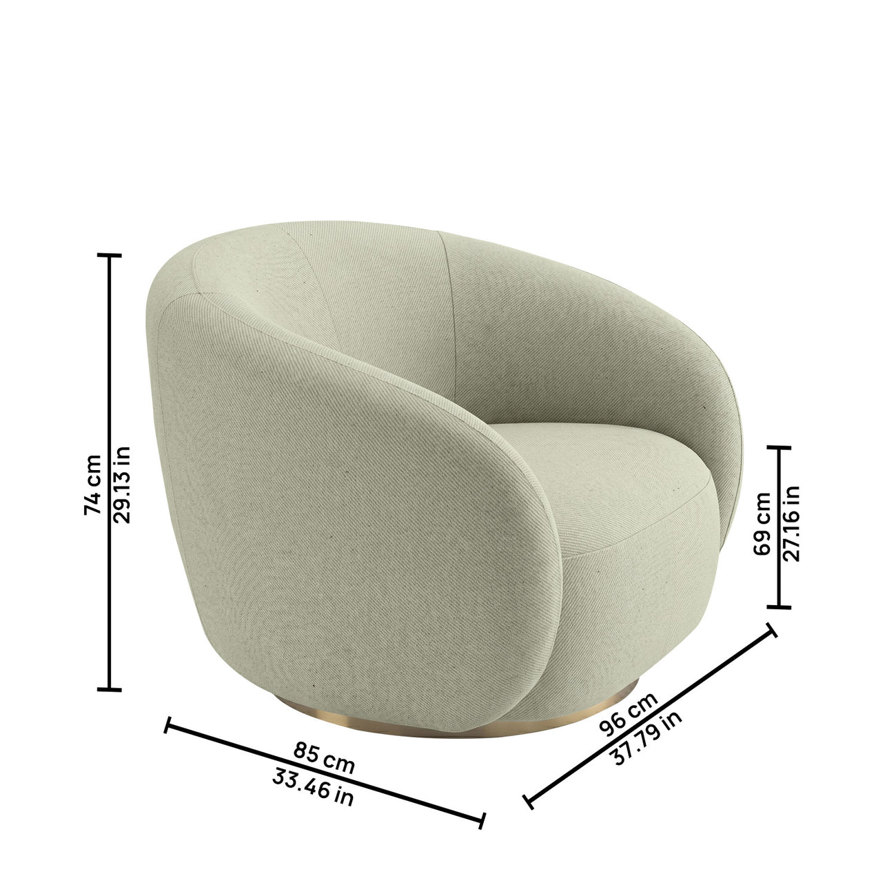 ElegantEnsemble Single Seater Sofa Beige