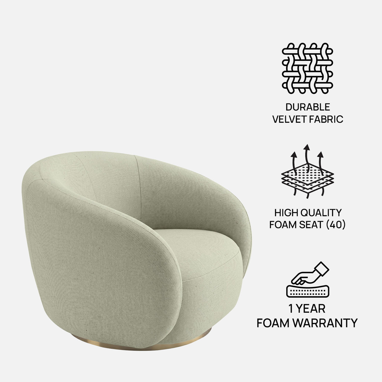 ElegantEnsemble Single Seater Sofa Beige