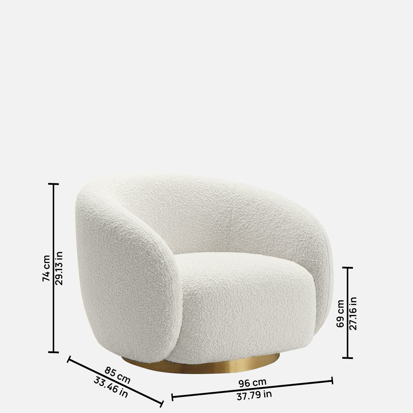 ElegantEnsemble Single Seater Sofa Creme