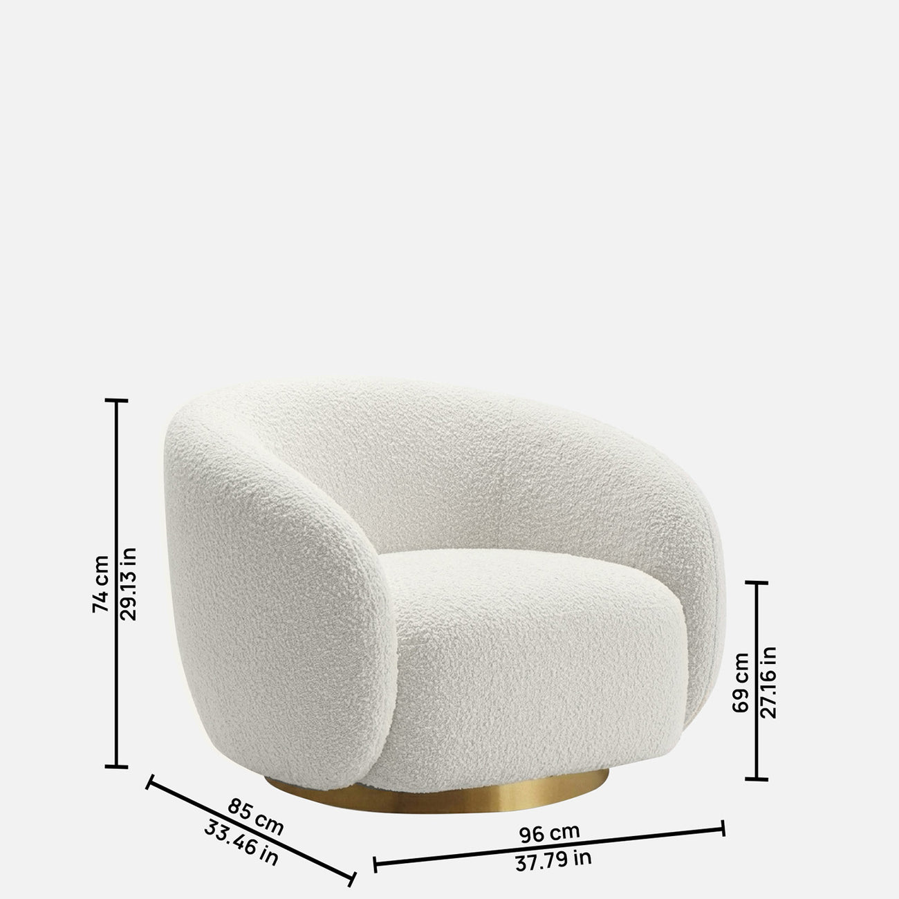 ElegantEnsemble Single Seater Sofa Creme