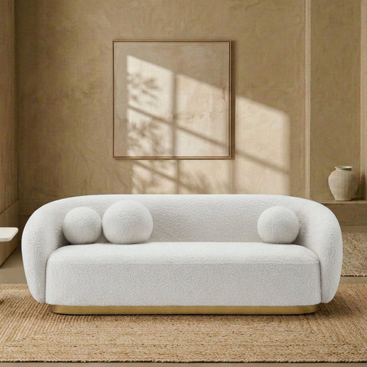 ElegantEnsemble 3 Seater Sofa Creme