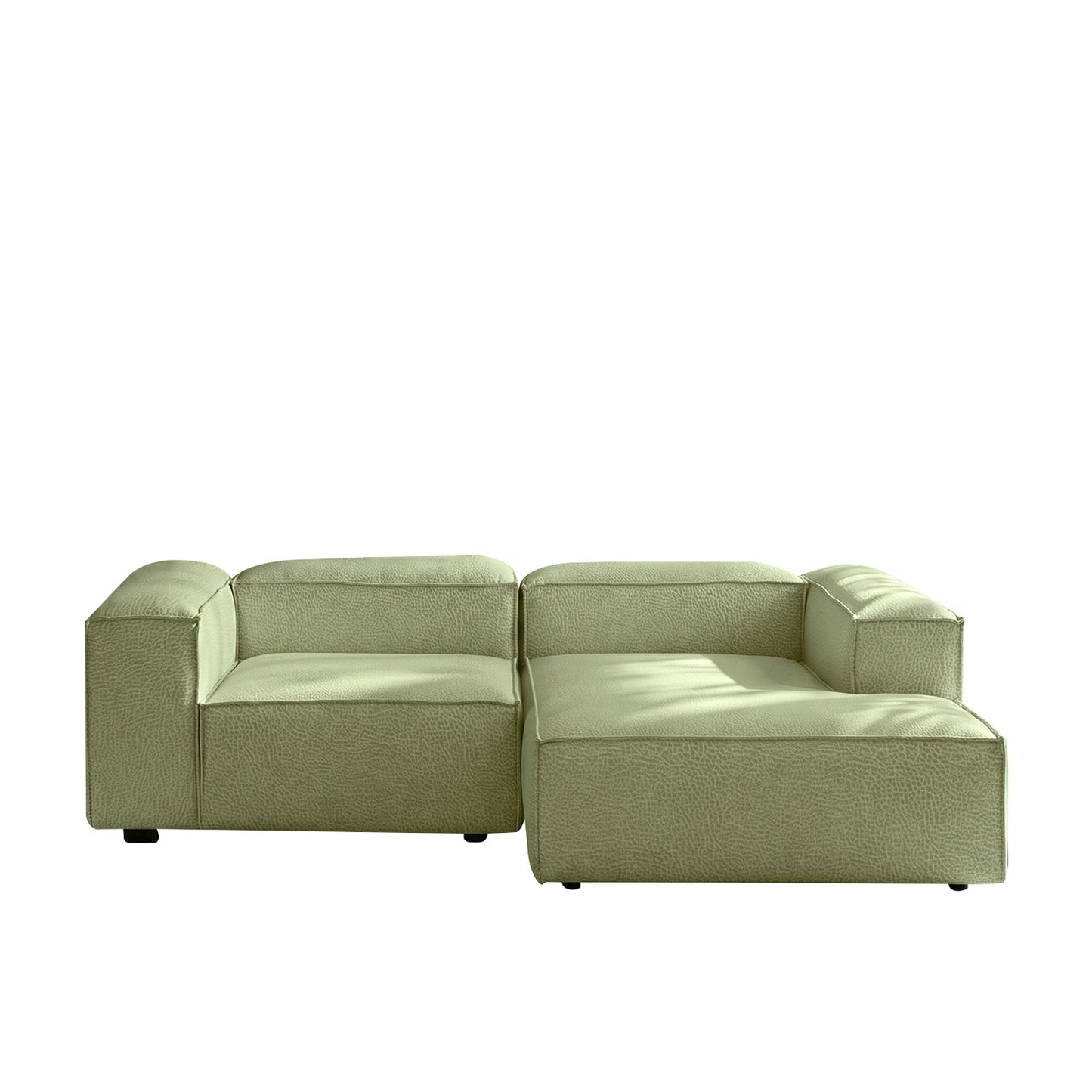 ElegantEdge 2 Seater Versatile, Comfortable Olive Green L Shaped Sofa