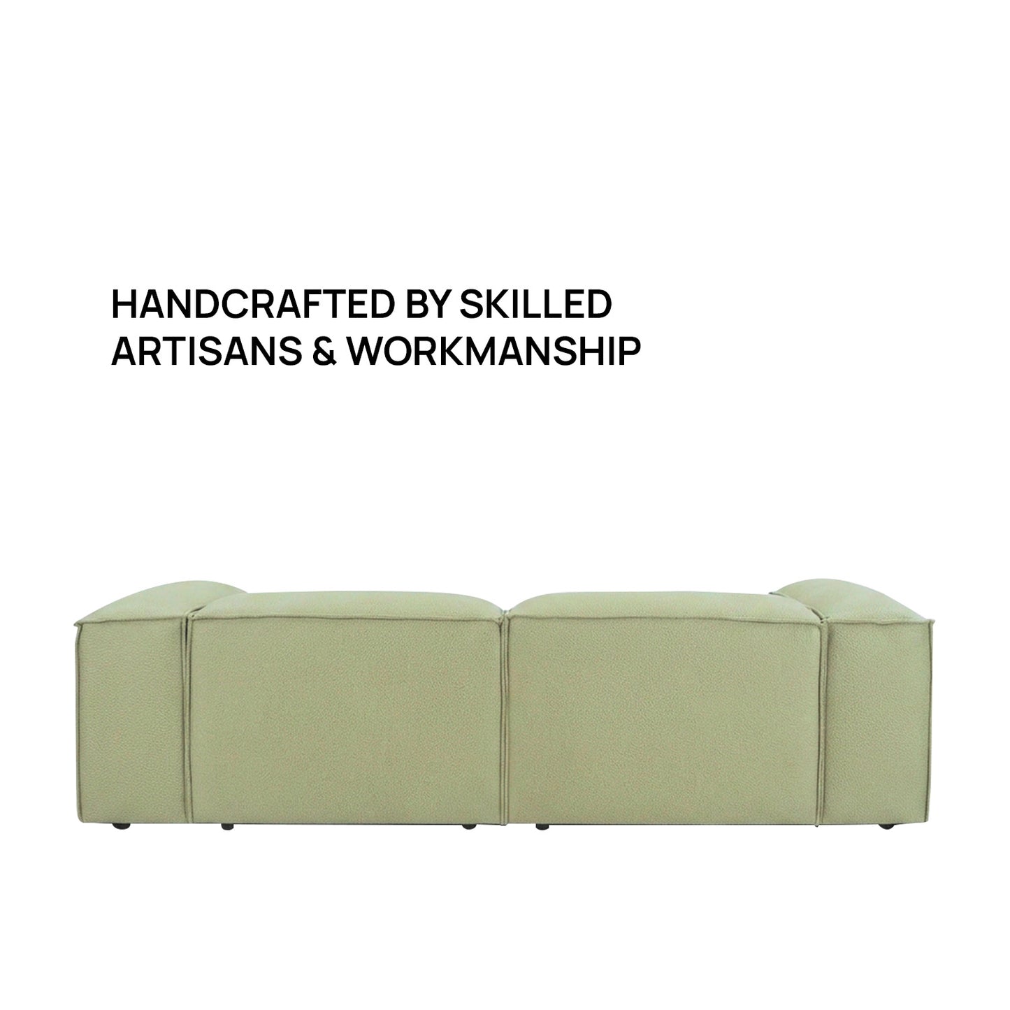 ElegantEdge 2 Seater Versatile, Comfortable Olive Green L Shaped Sofa