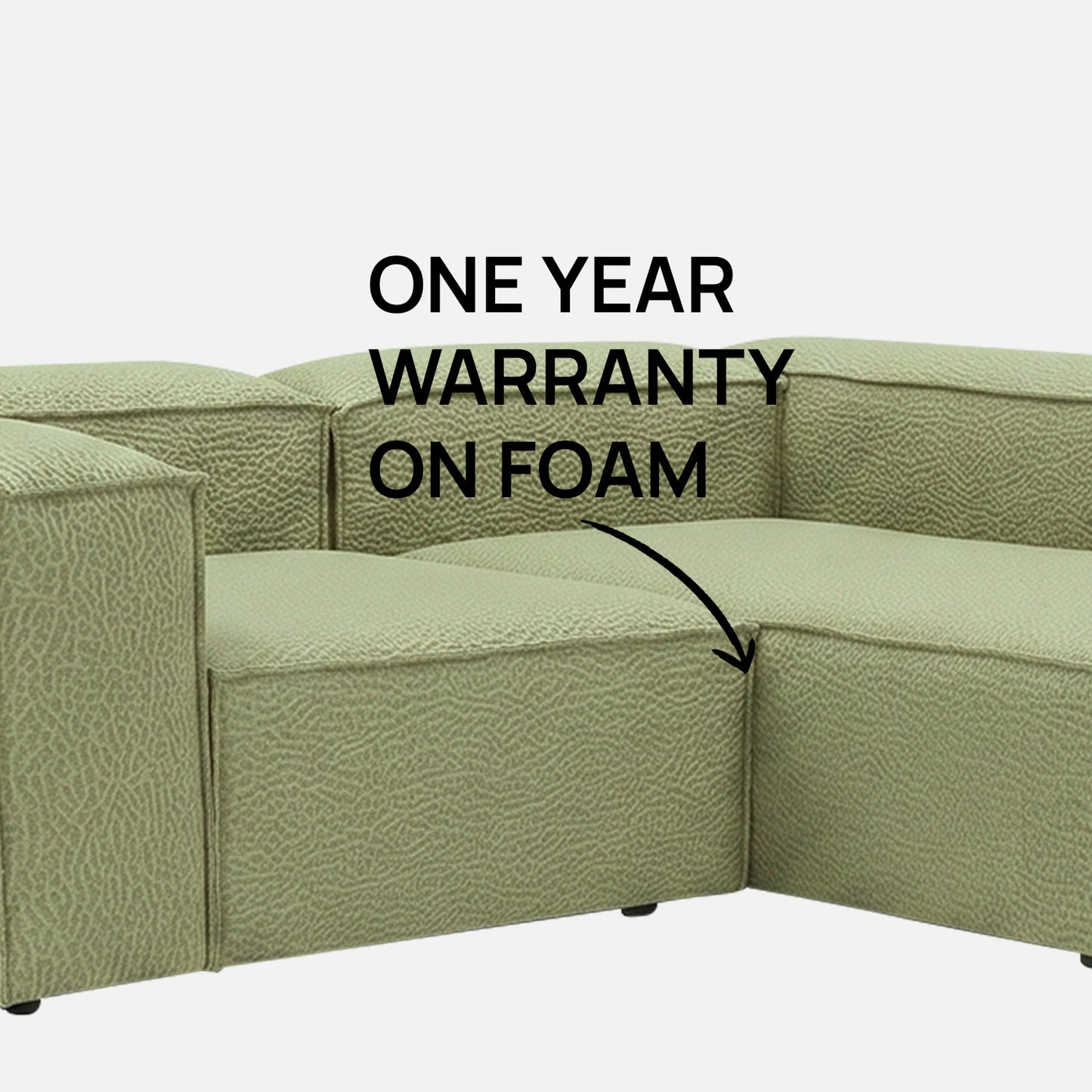 ElegantEdge 2 Seater Versatile, Comfortable Olive Green L Shaped Sofa