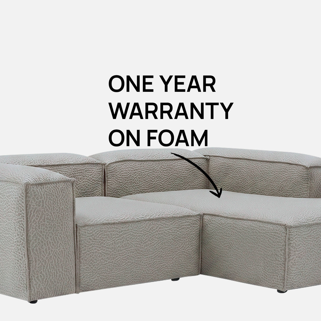 Elegant Edge 2 Seater Versatile, Comfortable Light Grey L Shaped Sofa