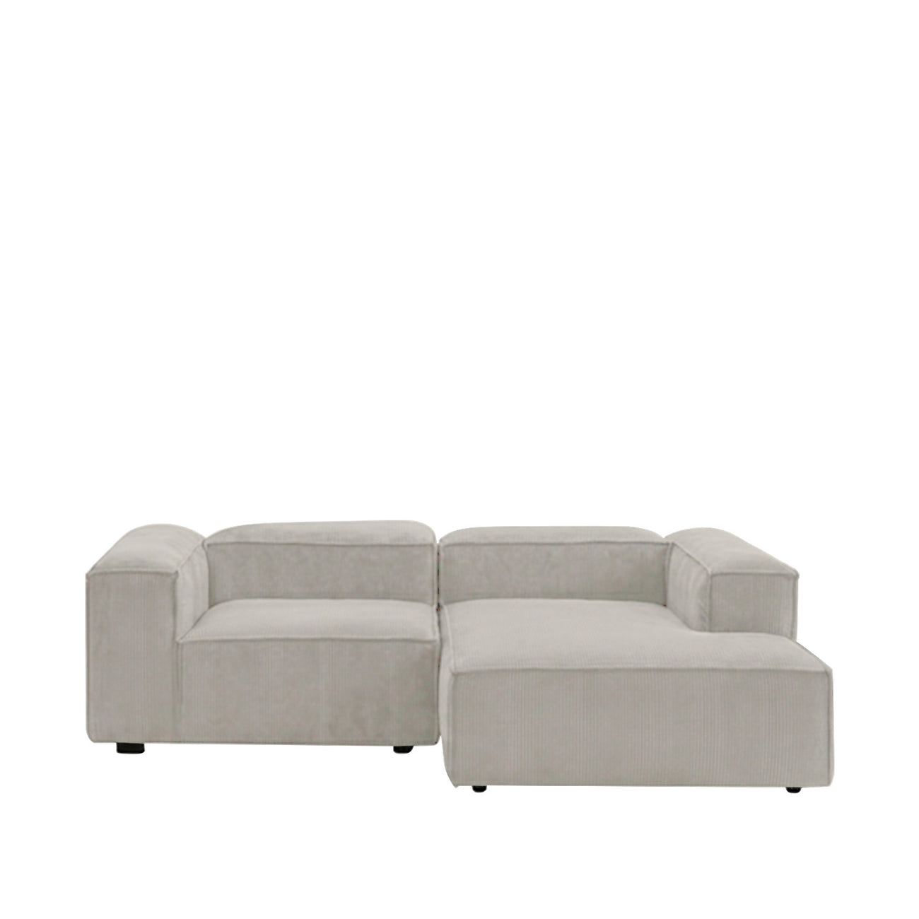 ElegantEdge 2 Seater Versatile Corduroy Creme L Shaped Sofa