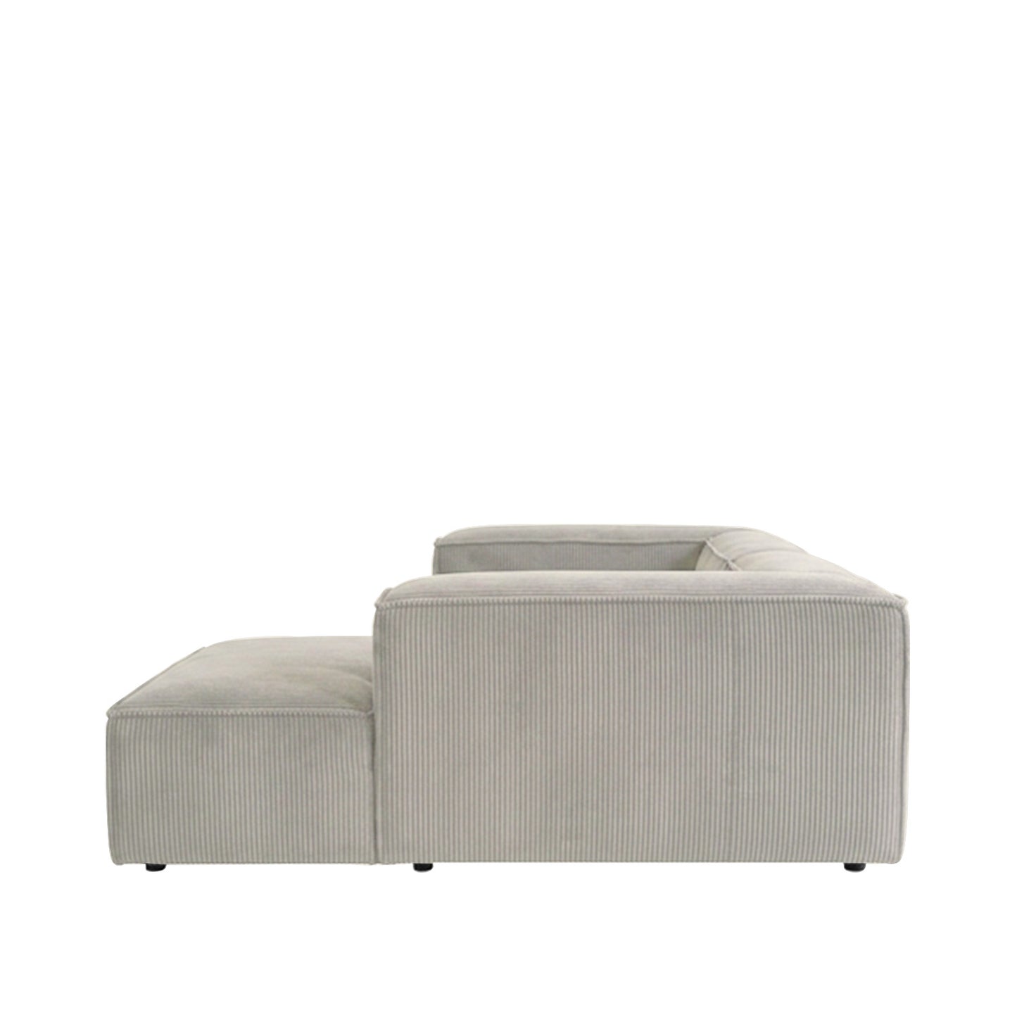 ElegantEdge 2 Seater Versatile Corduroy Creme L Shaped Sofa