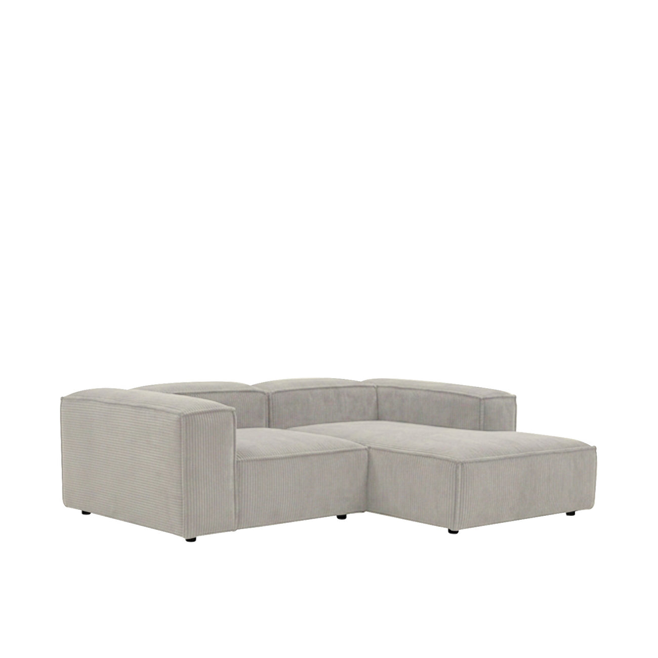 ElegantEdge 2 Seater Versatile Corduroy Creme L Shaped Sofa
