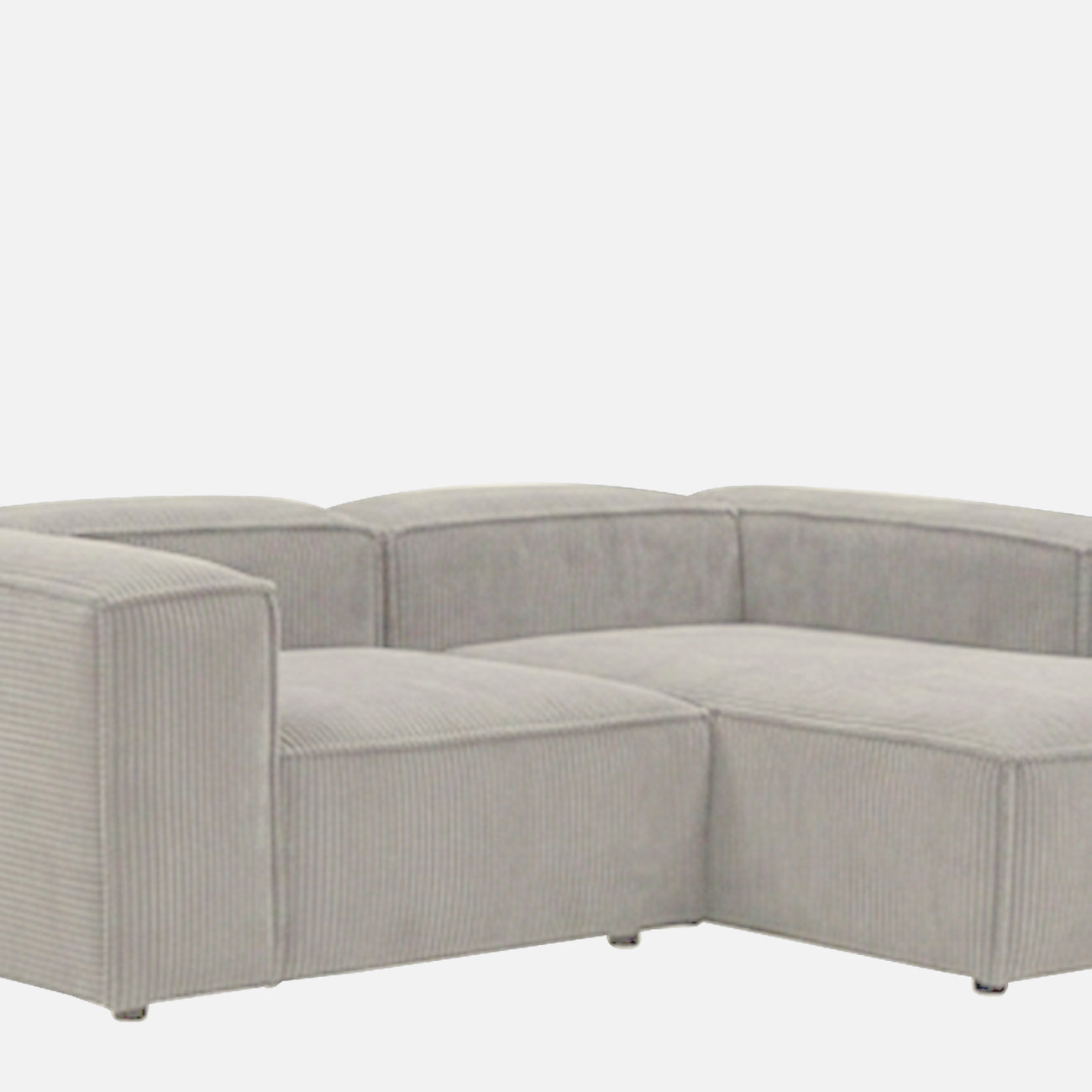 ElegantEdge 2 Seater Versatile Corduroy Creme L Shaped Sofa
