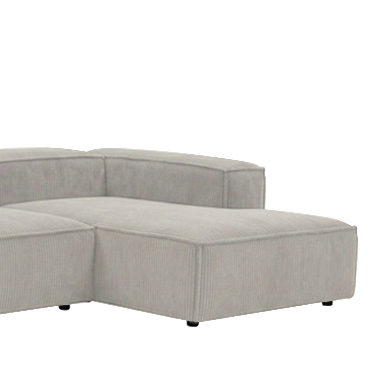 ElegantEdge 2 Seater Versatile Corduroy Creme L Shaped Sofa