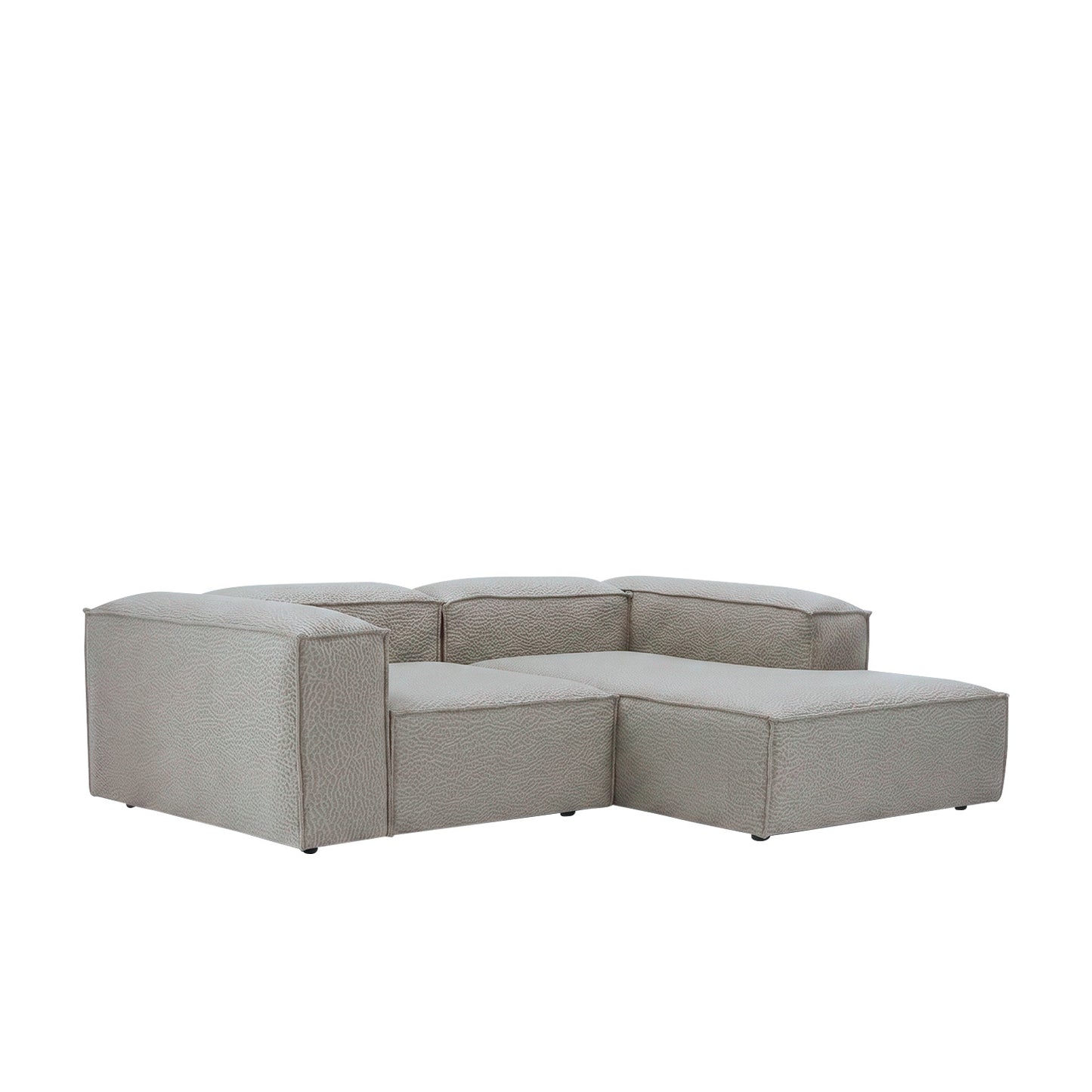 Elegant Edge 2 Seater Boucle Comfortable Dark Grey L Shaped Sofa