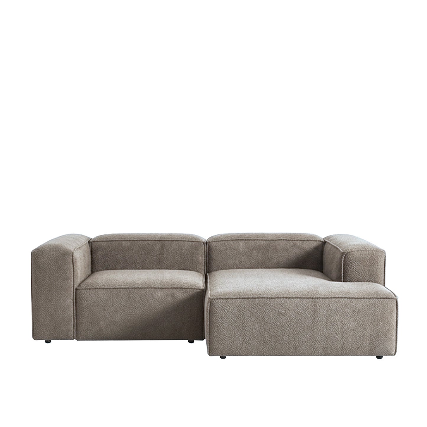 Elegant Edge 2 Seater Boucle Comfortable Dark Grey L Shaped Sofa