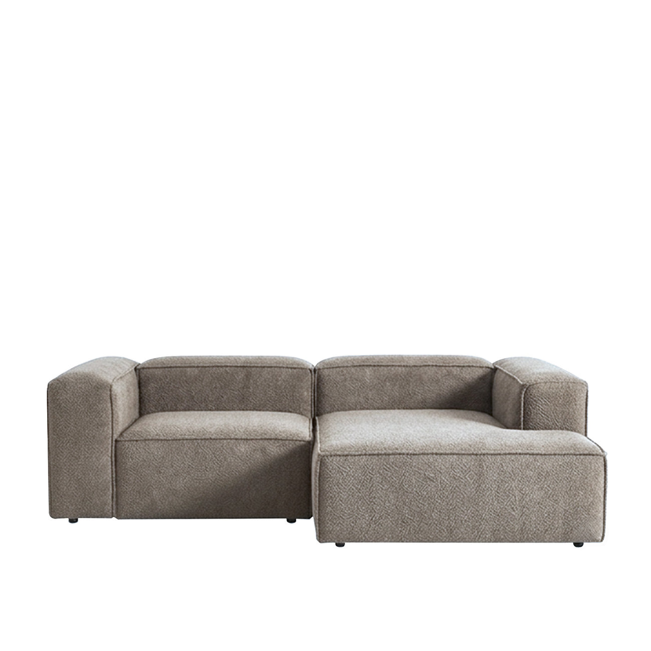 Elegant Edge 2 Seater Boucle Comfortable Dark Grey L Shaped Sofa
