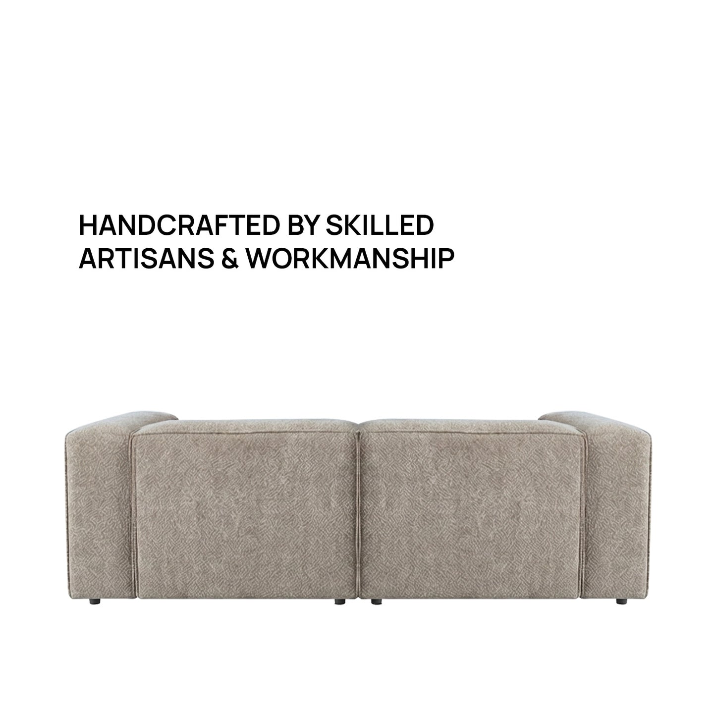 Elegant Edge 2 Seater Boucle Comfortable Dark Grey L Shaped Sofa