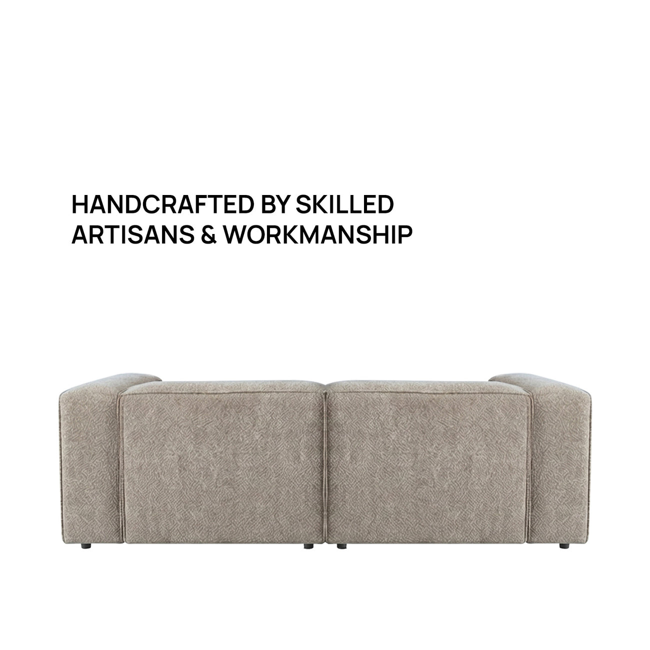 Elegant Edge 2 Seater Boucle Comfortable Dark Grey L Shaped Sofa