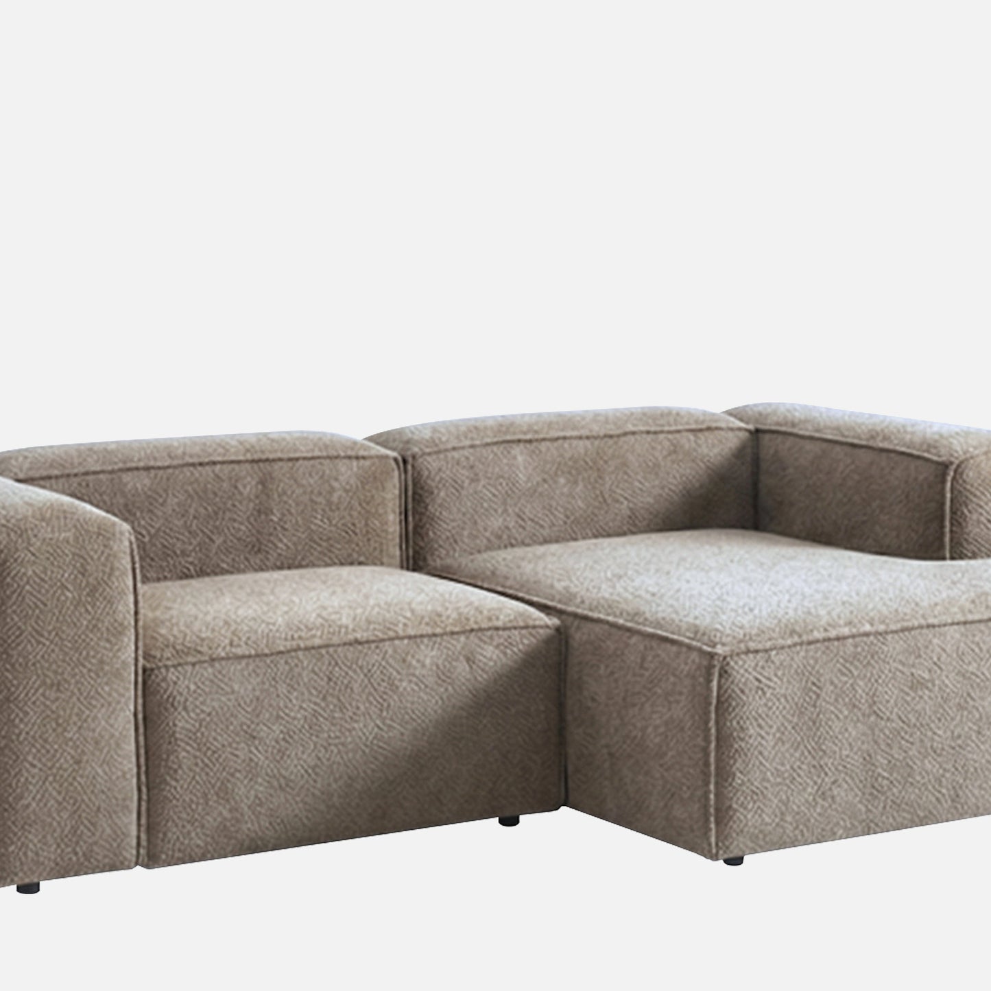 Elegant Edge 2 Seater Boucle Comfortable Dark Grey L Shaped Sofa