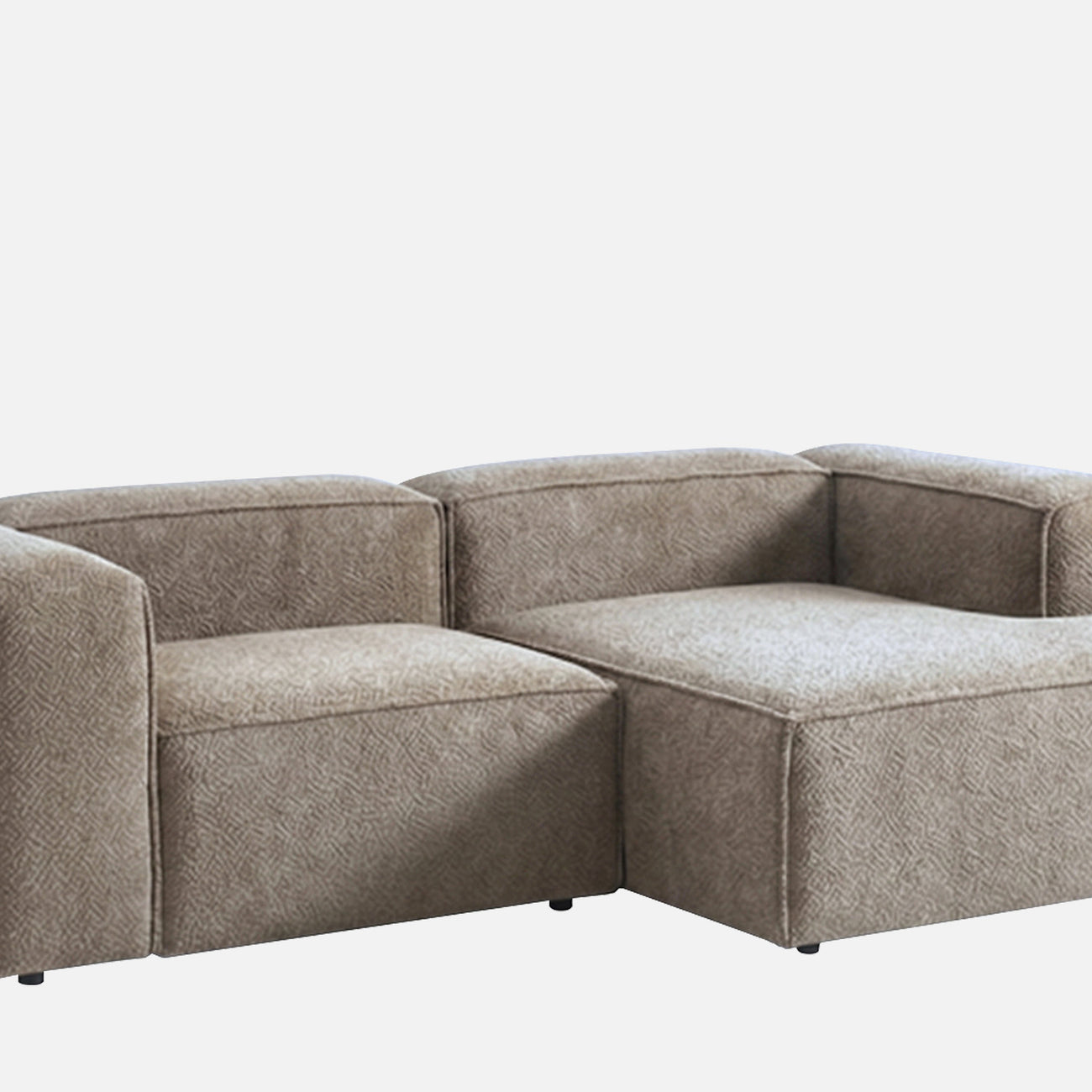 Elegant Edge 2 Seater Boucle Comfortable Dark Grey L Shaped Sofa