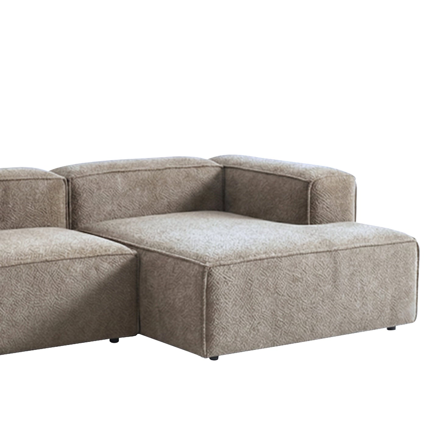 Elegant Edge 2 Seater Boucle Comfortable Dark Grey L Shaped Sofa