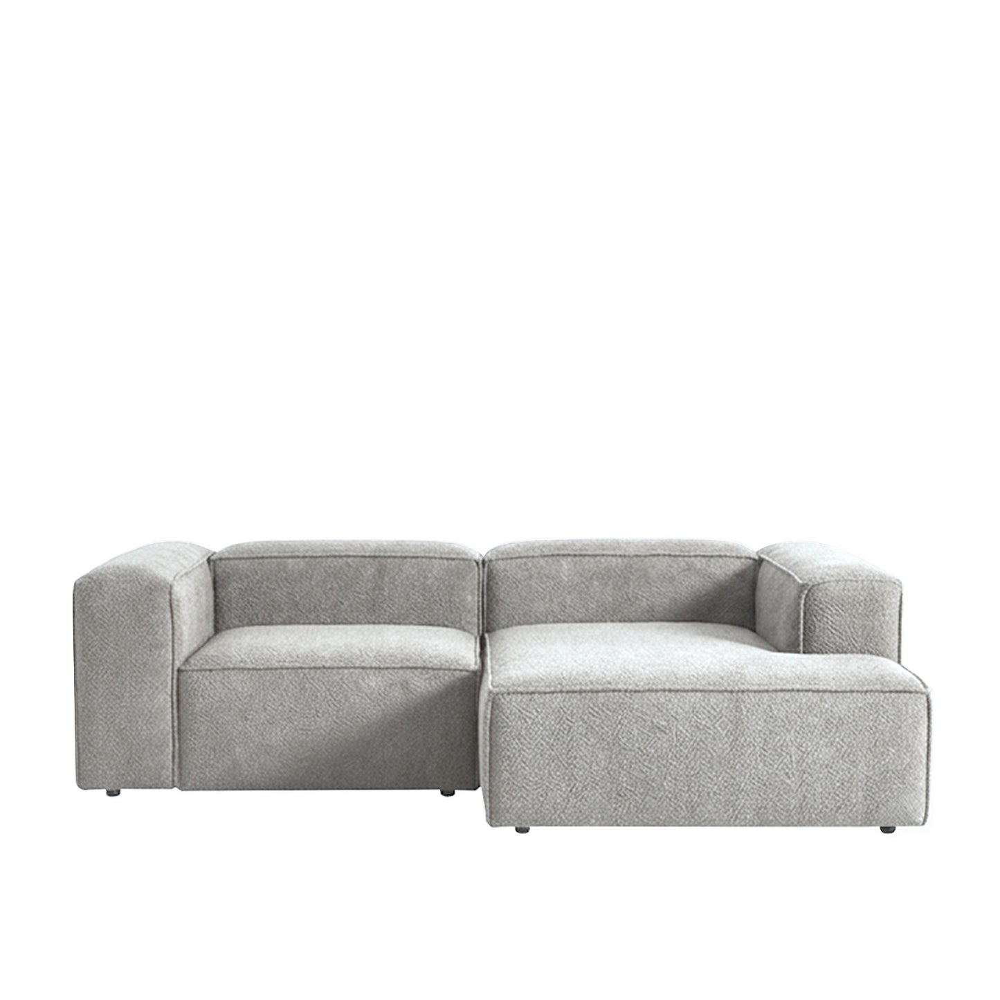 ElegantEdge 2 Seater Boucle Comfortable Dark Grey L Shaped Sofa