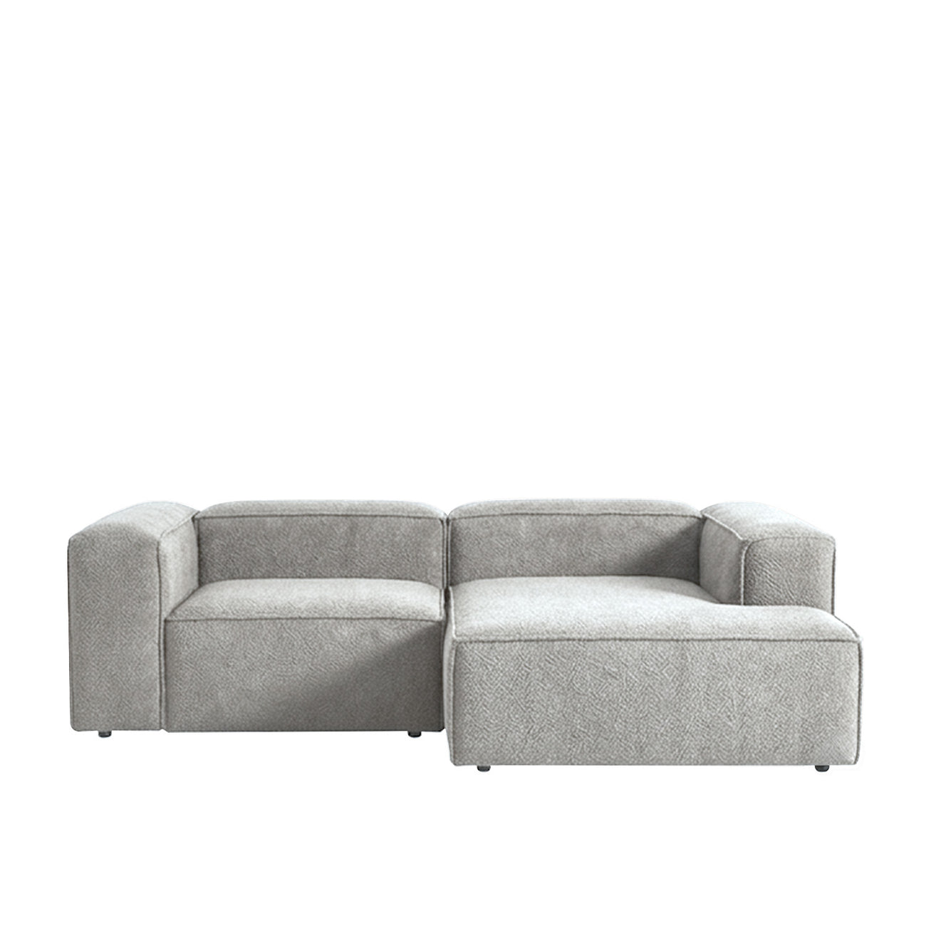 ElegantEdge 2 Seater Boucle Comfortable Dark Grey L Shaped Sofa