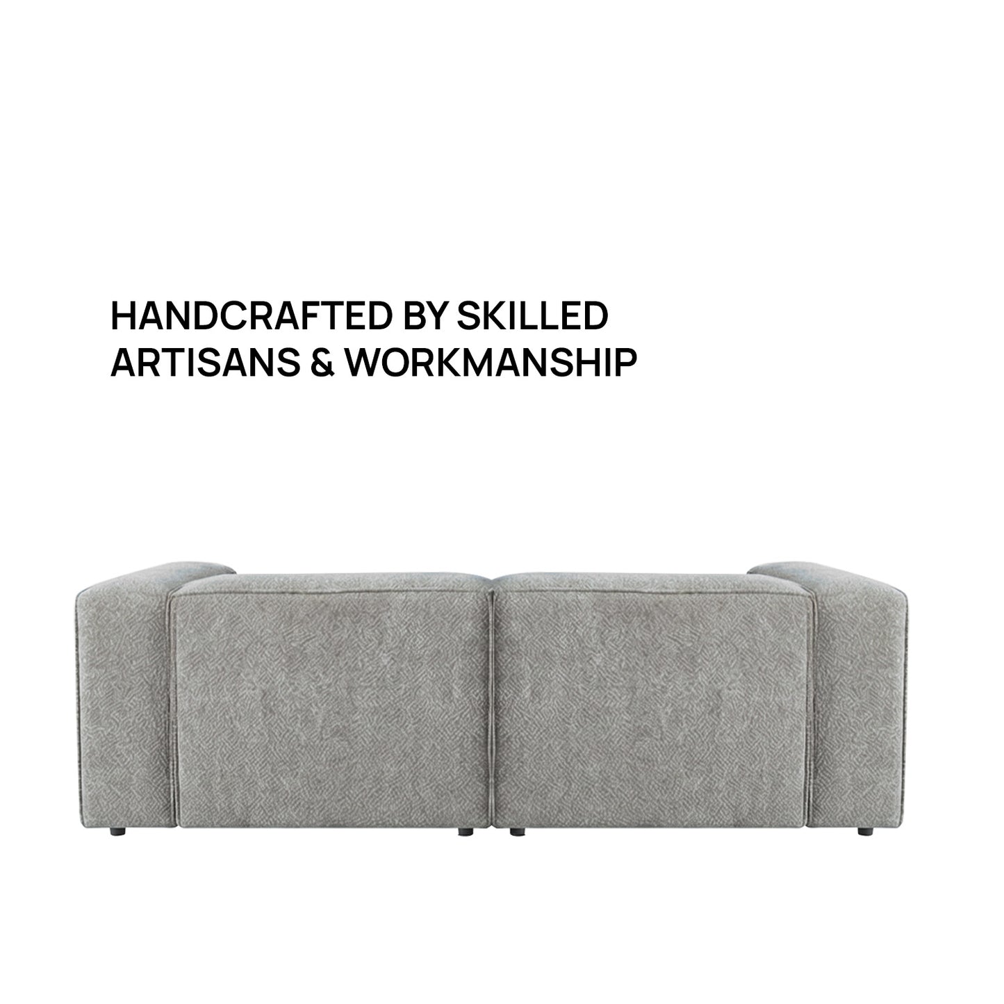 ElegantEdge 2 Seater Boucle Comfortable Dark Grey L Shaped Sofa