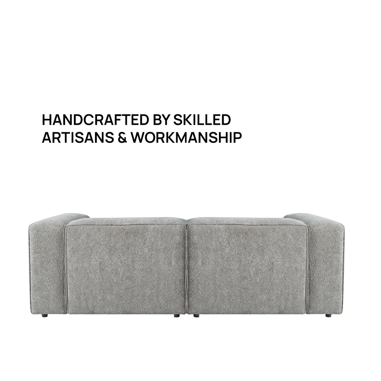 ElegantEdge 2 Seater Boucle Comfortable Dark Grey L Shaped Sofa