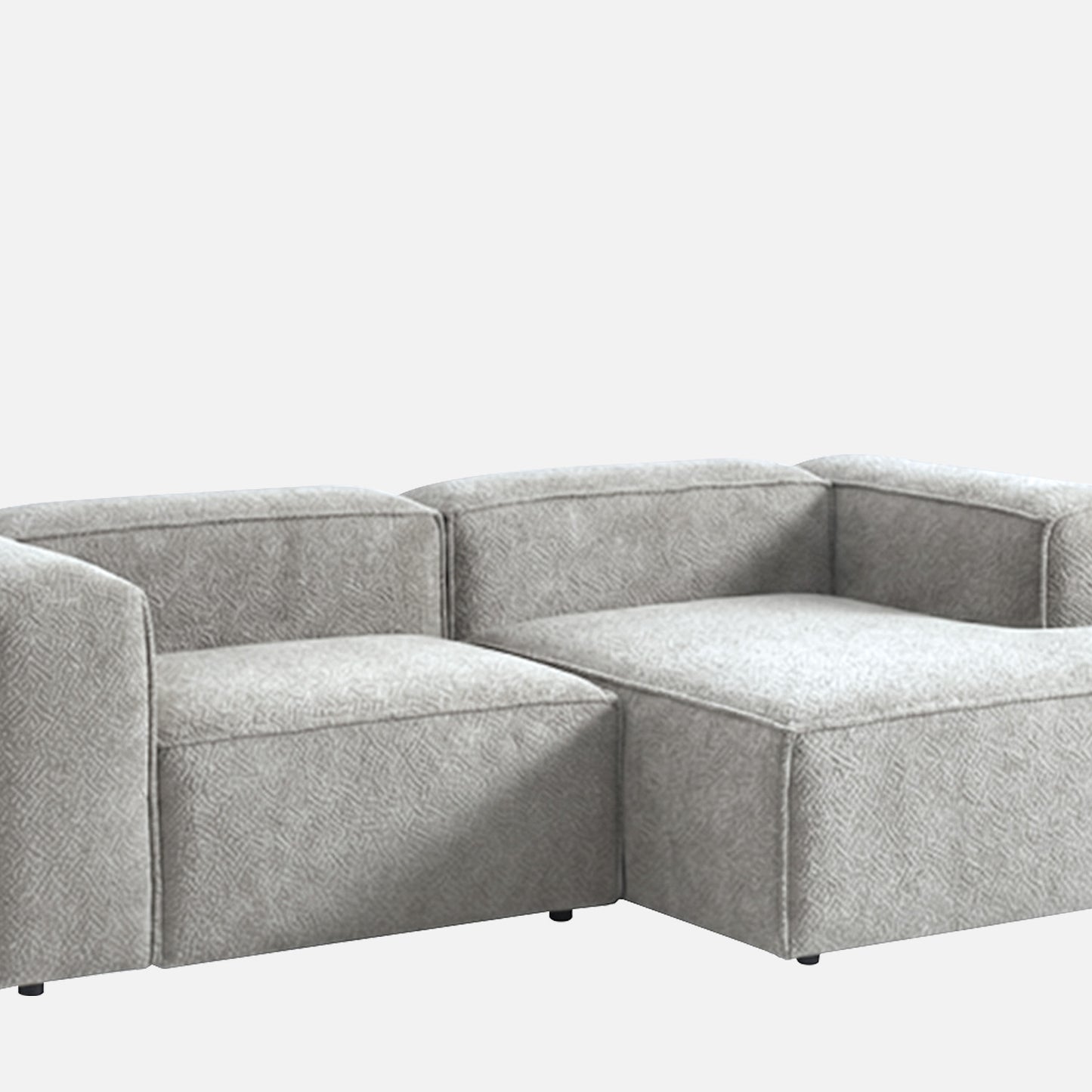 ElegantEdge 2 Seater Boucle Comfortable Dark Grey L Shaped Sofa