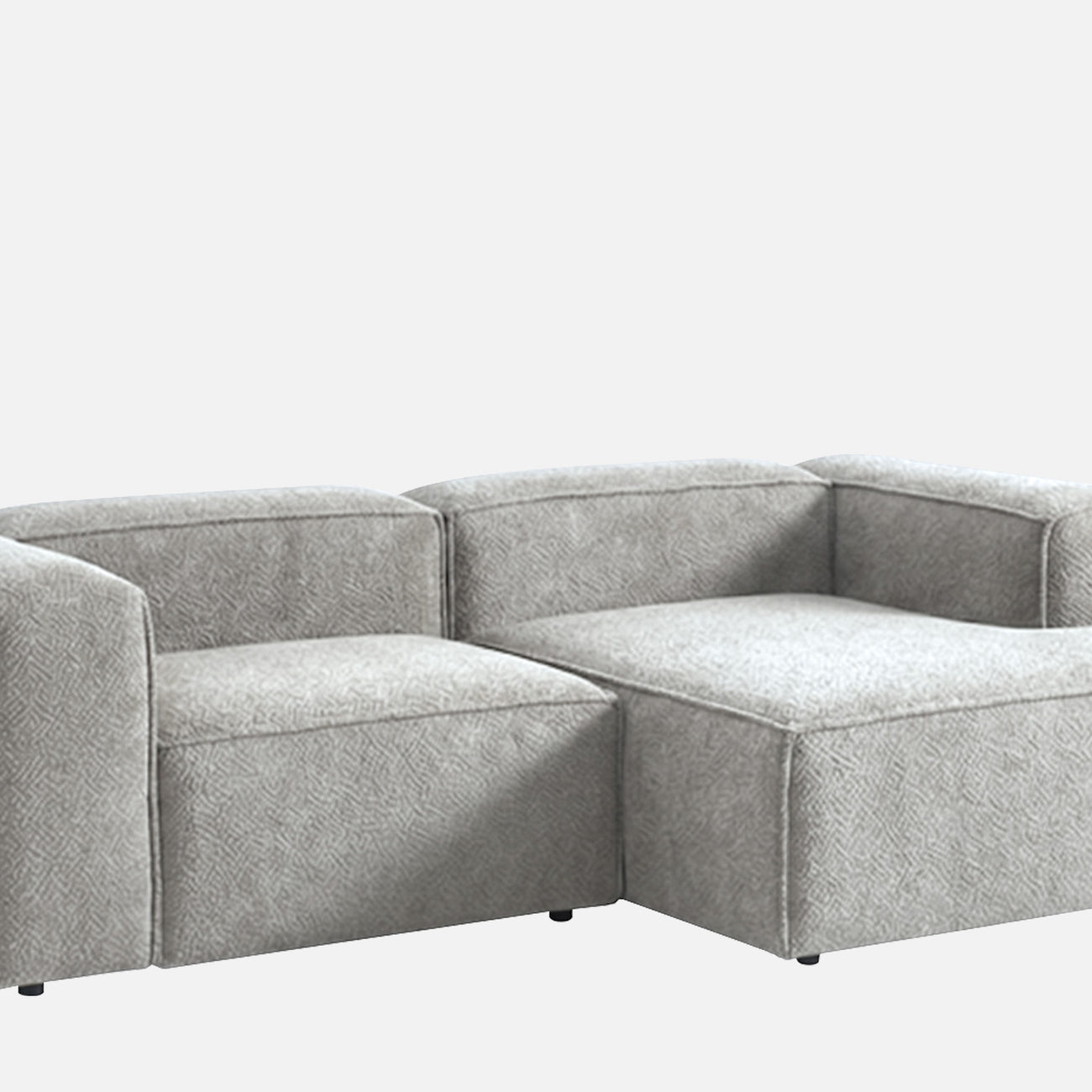 ElegantEdge 2 Seater Boucle Comfortable Dark Grey L Shaped Sofa