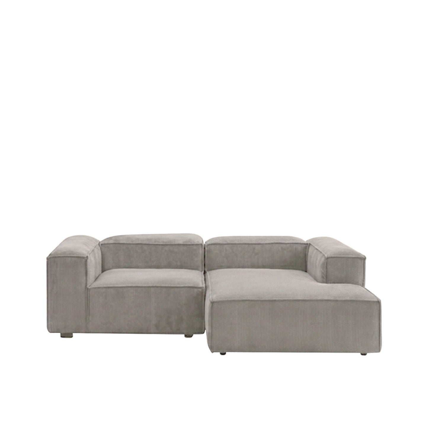 ElegantEdge 2 Seater Versatile Corduroy Grey L Shaped Sofa