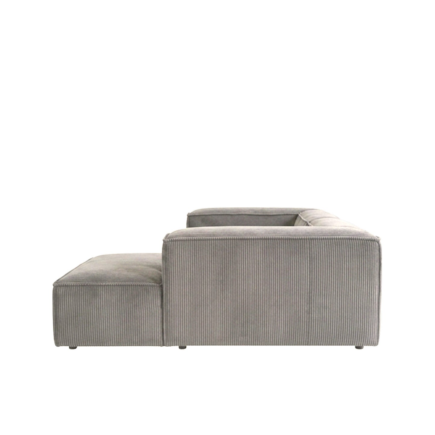 ElegantEdge 2 Seater Versatile Corduroy Grey L Shaped Sofa