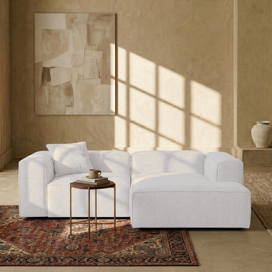 ElegantEdge 2 Seater Versatile, Comfortable Light Grey L Shaped Sofa