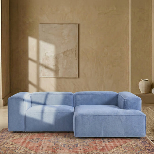 ElegantEdge 2 Seater Versatile, Comfortable Navy Blue L Shaped Sofa